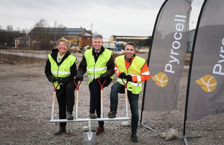 pirolisis en Suecia. Inicio construccion planta Pyrocell. Foto de Pyrocell