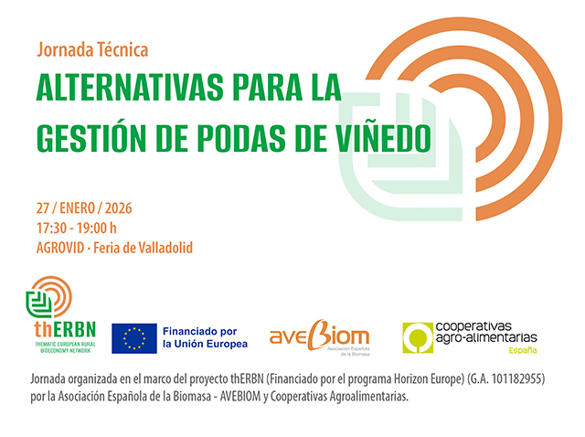 thERBN en Agrovid 2026 Alternativas en bioeconomía para la gestión de los restos de poda de viñedo