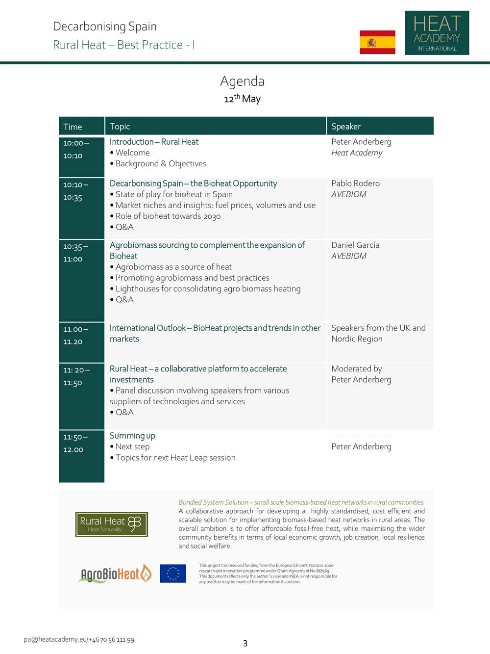 Agenda calor rural con biomasa avebiom heat academy