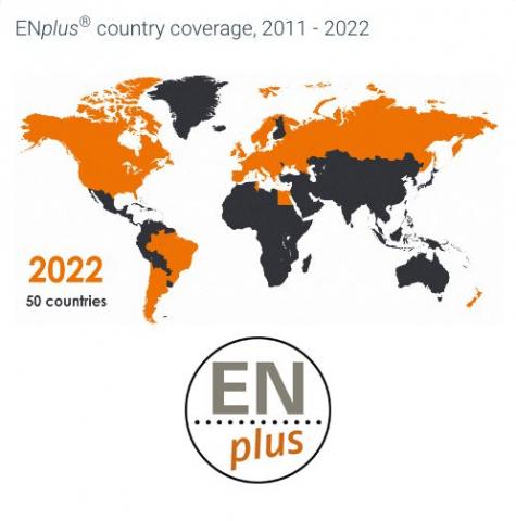 pellet certificado calidad enplus 50 paises en 2022